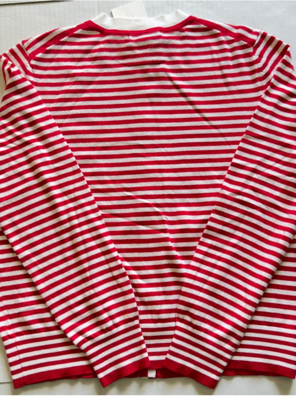 Women’s Red & White Stripe Button-Front Cardigan - Picture 14 of 15